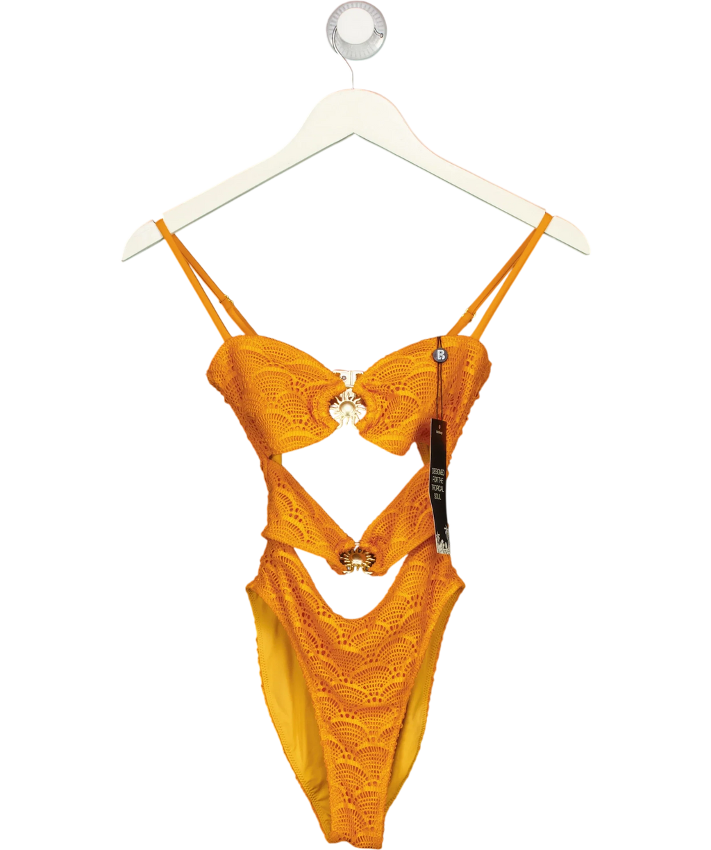 Blackbough Orange Kaia Cut-Out One Piece, size UK XS — front