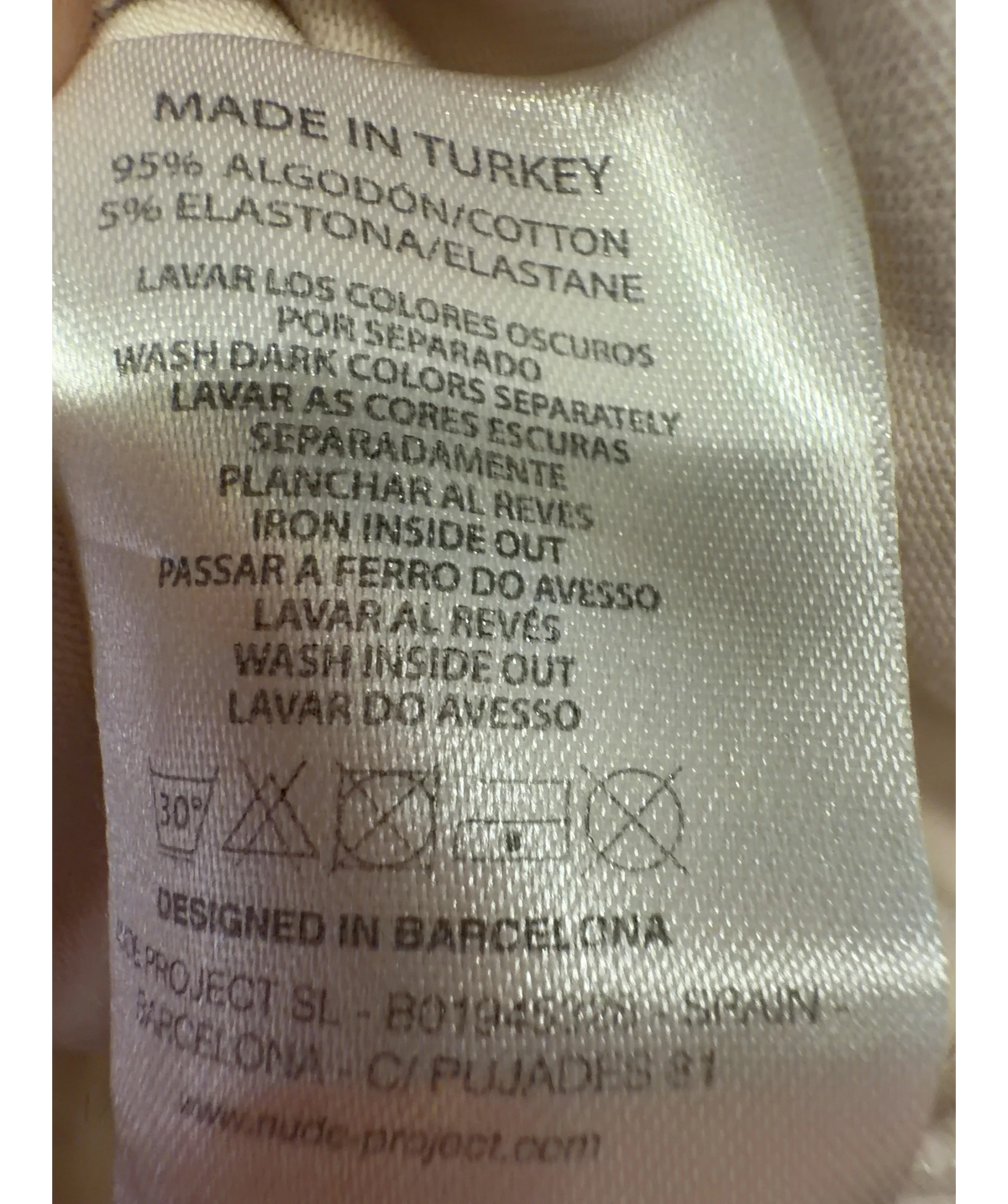 Nude Project Beige Colour, size UK S — label