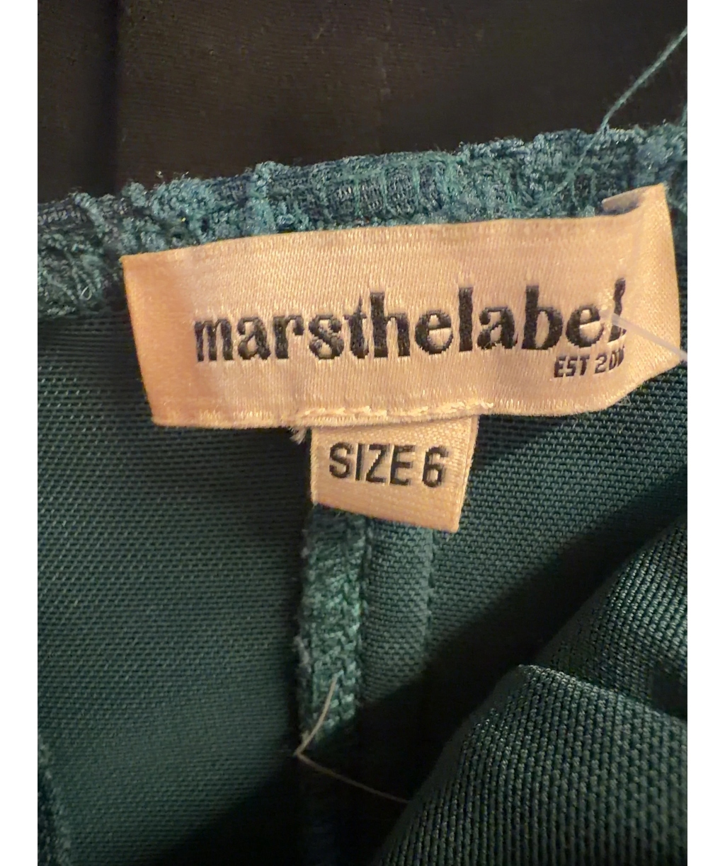Mars the Label teal The Cinched Lace Corset, size UK 6 — detail