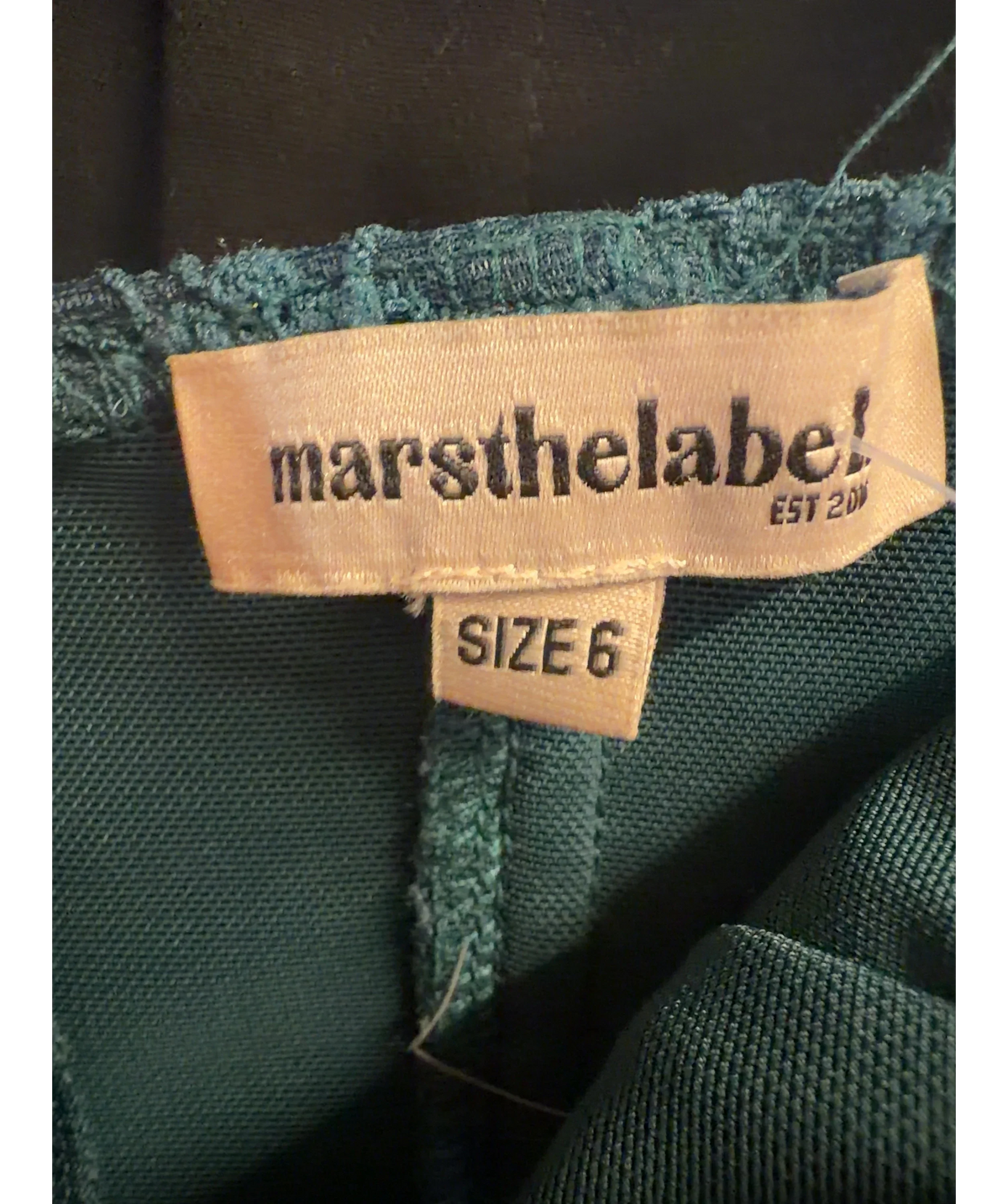 Mars the Label teal The Cinched Lace Corset, size UK 6 — detail