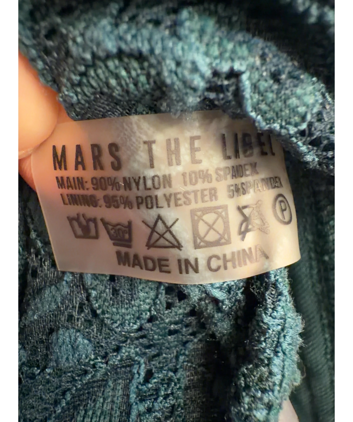 Mars the Label teal The Cinched Lace Corset, size UK 6 — label