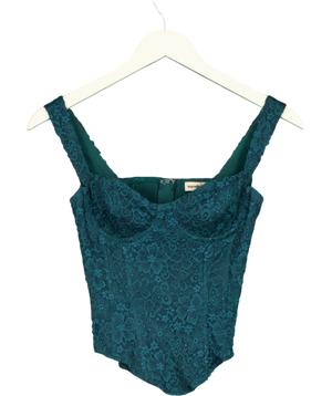 Mars The Label The Cinched Lace Corset Green UK 6