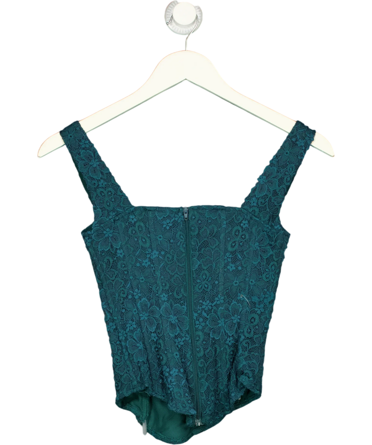 Mars the Label teal The Cinched Lace Corset, size UK 6 — back