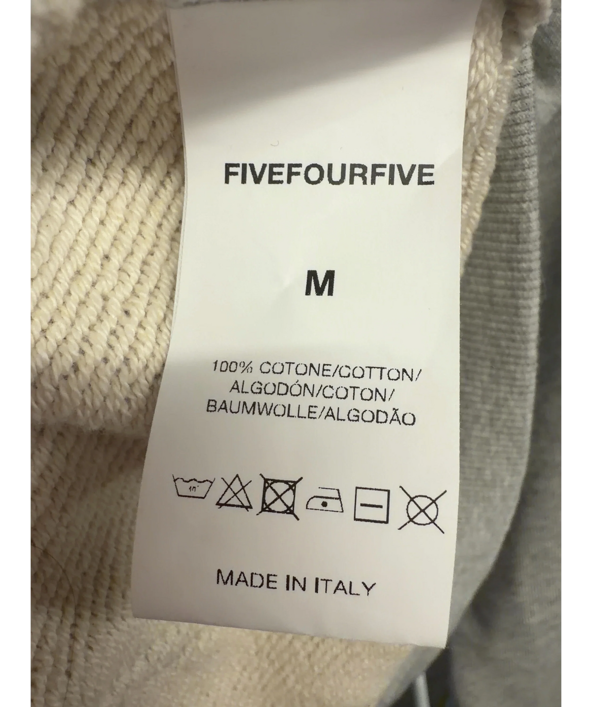 FIVEFOURFIVE Grey Colour, size UK M — label