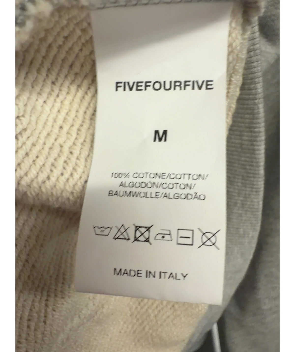 FIVEFOURFIVE Grey Colour, size UK M — care label