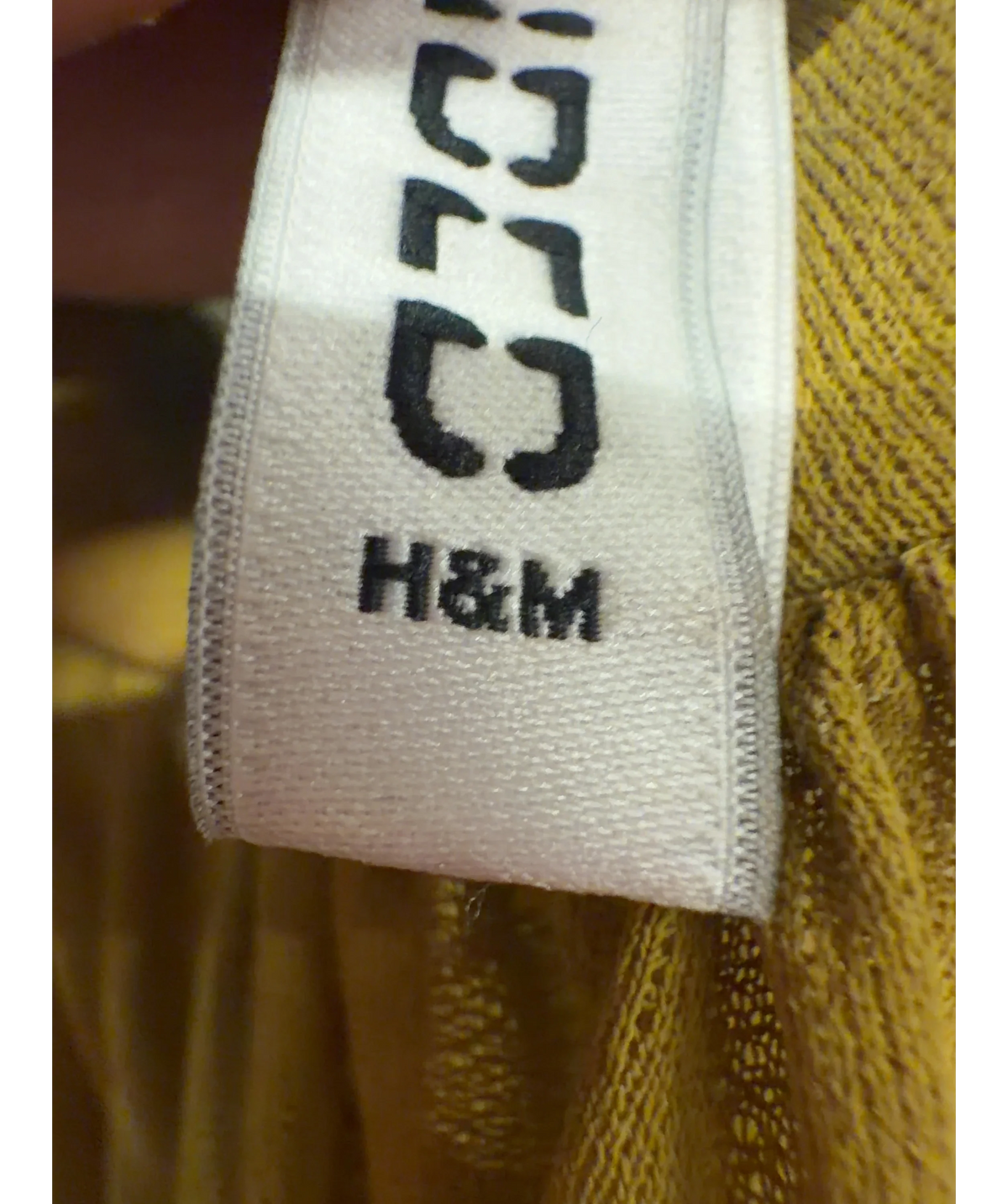 H&M Yellow Divided Mustard Yellow Asymmetric Halterneck Top, size UK XS — detail