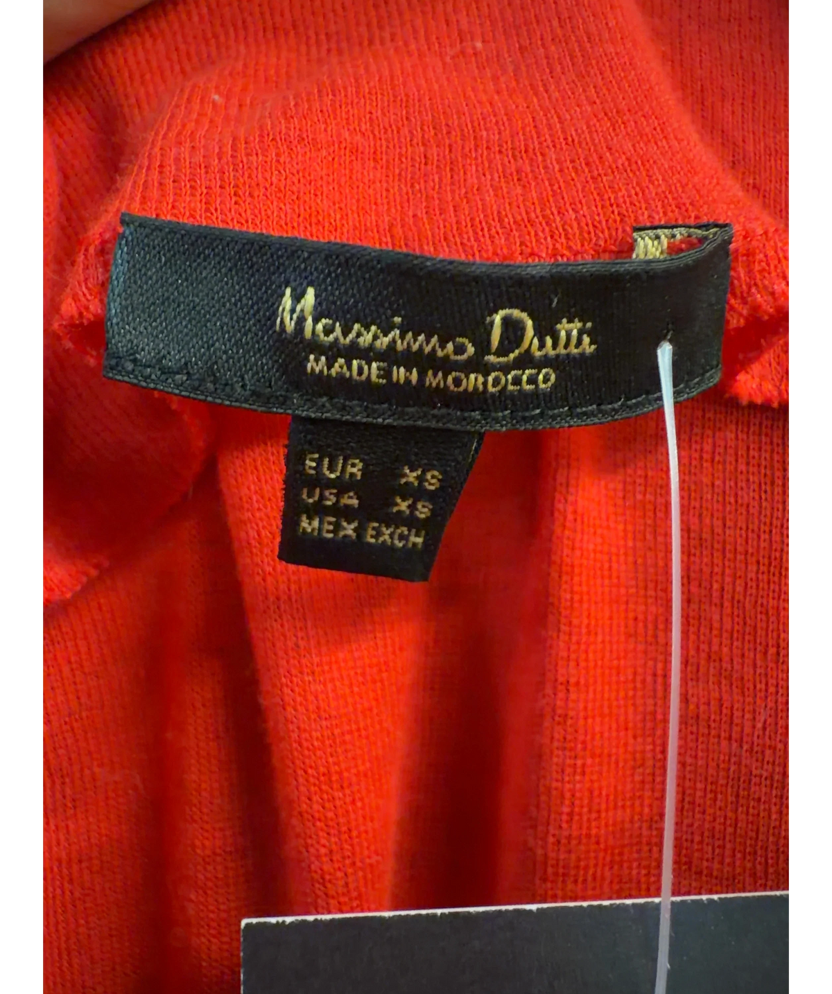 Massimo Dutti Red Colour, size UK XS — care label