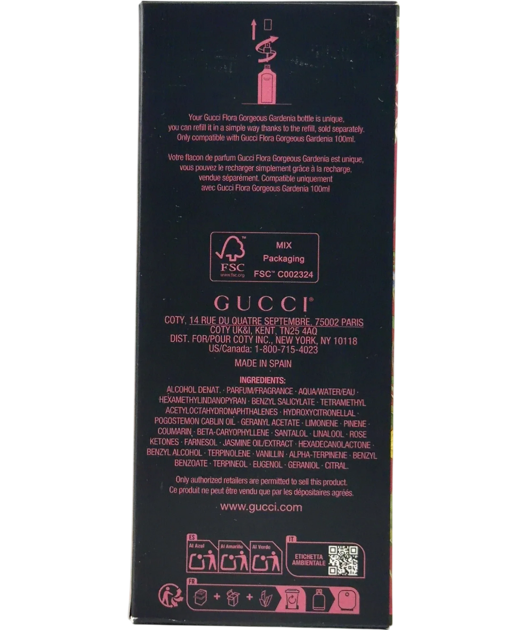 Gucci GORGEOUS GARDENIA FLORA GORGEOUS GARDENIA, size 100ml — back