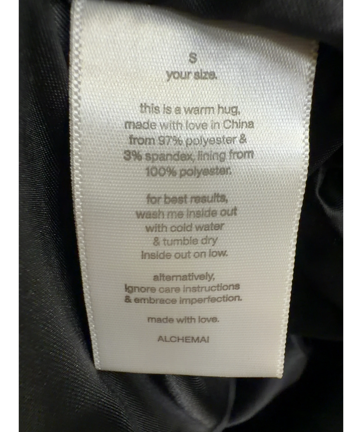 ALCHEMAI Green Colour, size UK S — label