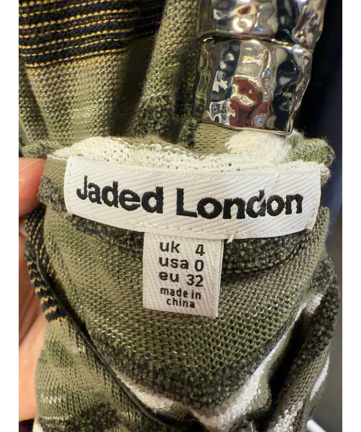 Jaded London Green Colour, size UK 4 — care label