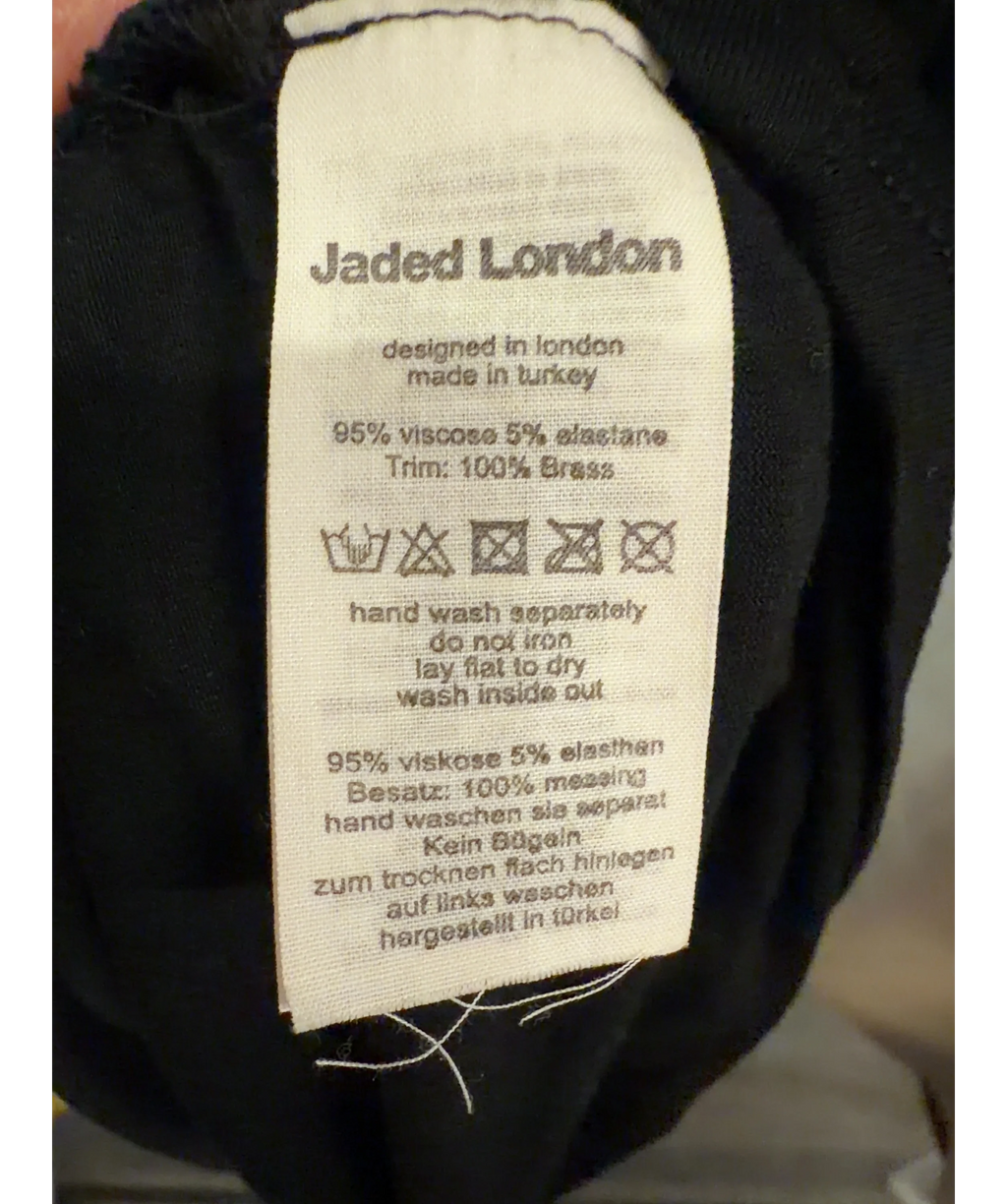 Jaded London Black Anora Cut-Out Mini Dress, size UK 8 — label