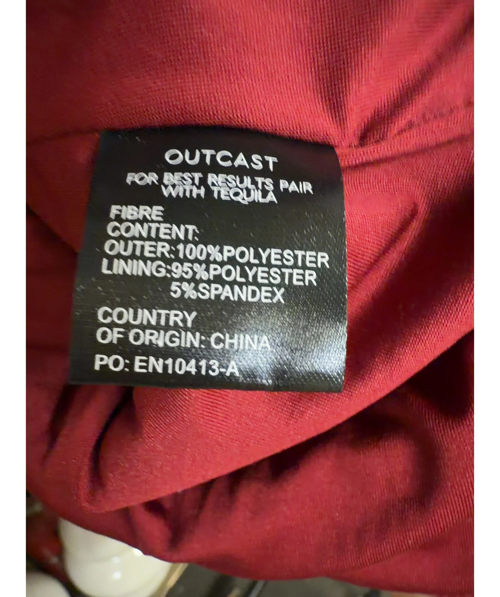 Outcast Red Colour, size UK S — label