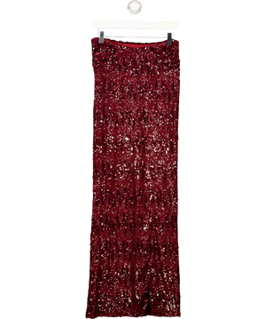 Outcast Red And Metallic Sequin Skirt UK S