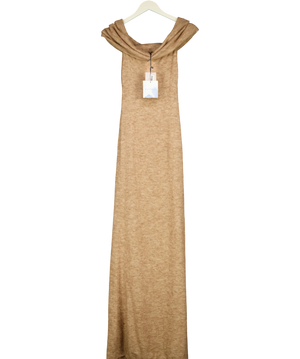 Majorelle Avalee Beige Knit Off the Shoulder Maxi Dress UK M