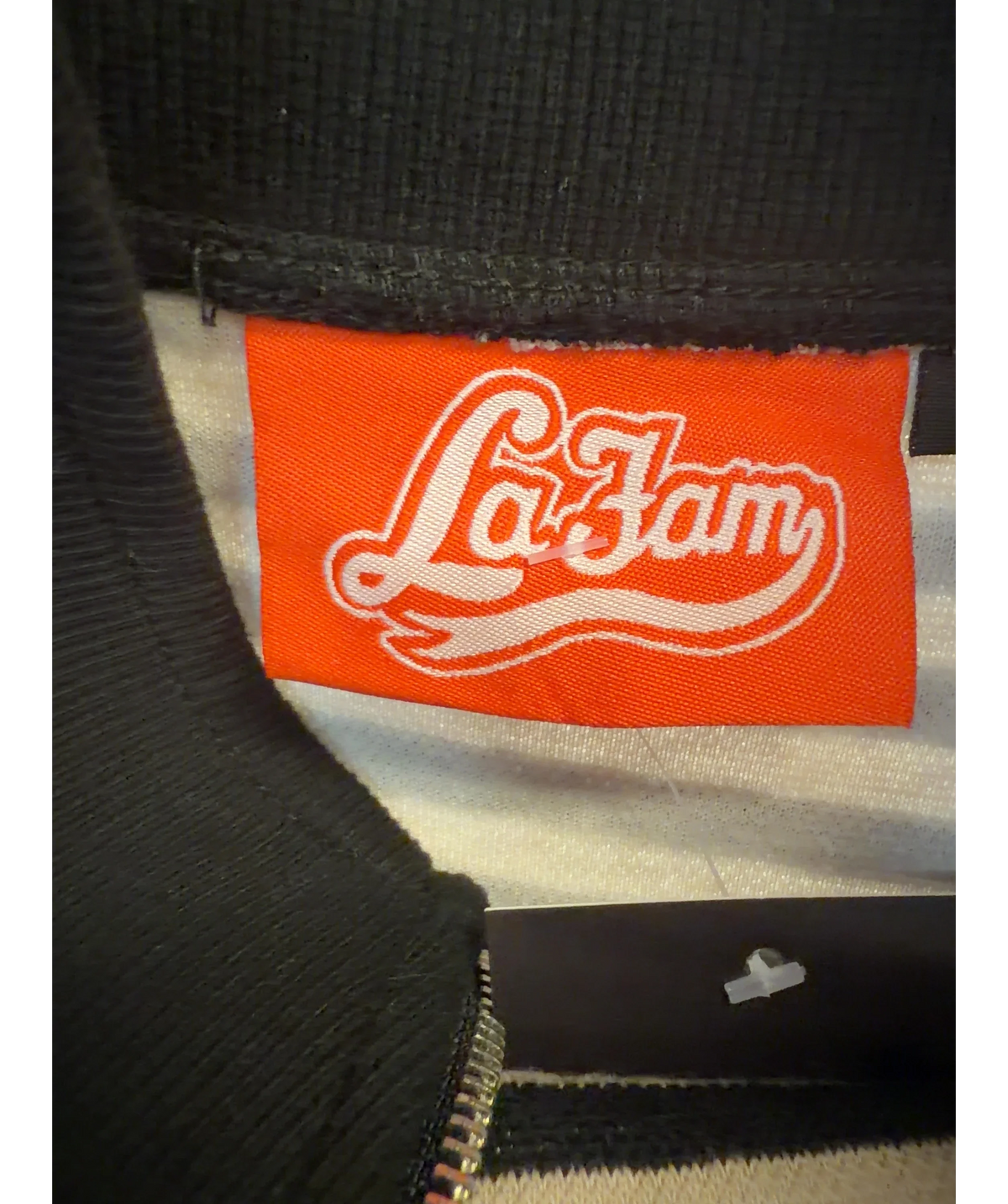 La Fam Black Striped Set, size UK S — detail