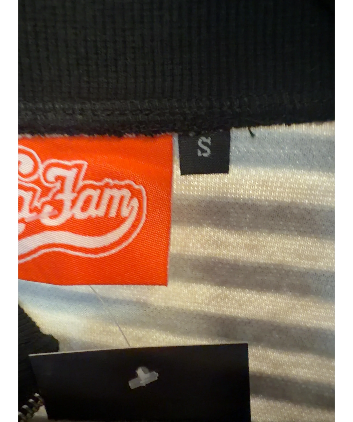 La Fam Black Striped Set, size UK S — care label