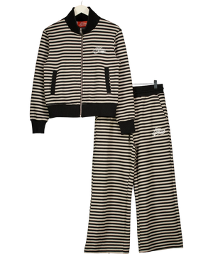 La Fam Striped Set Black And Cream Tracksuit UK S