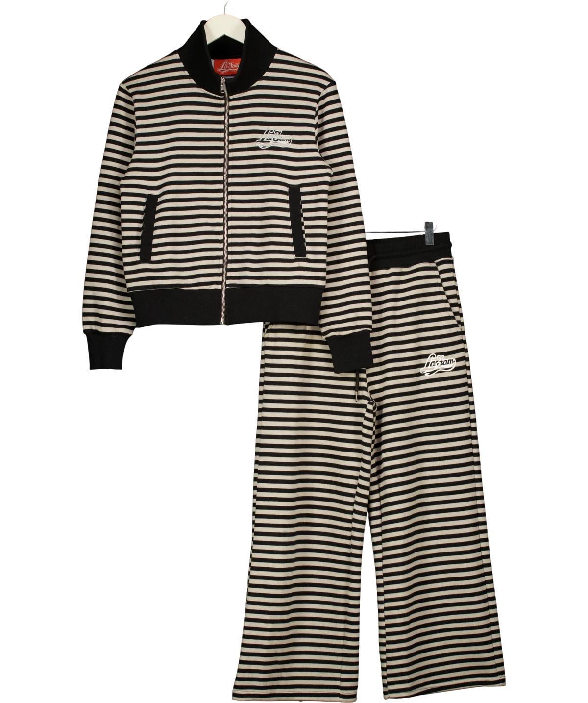 La Fam Black Striped Set, size UK S — front