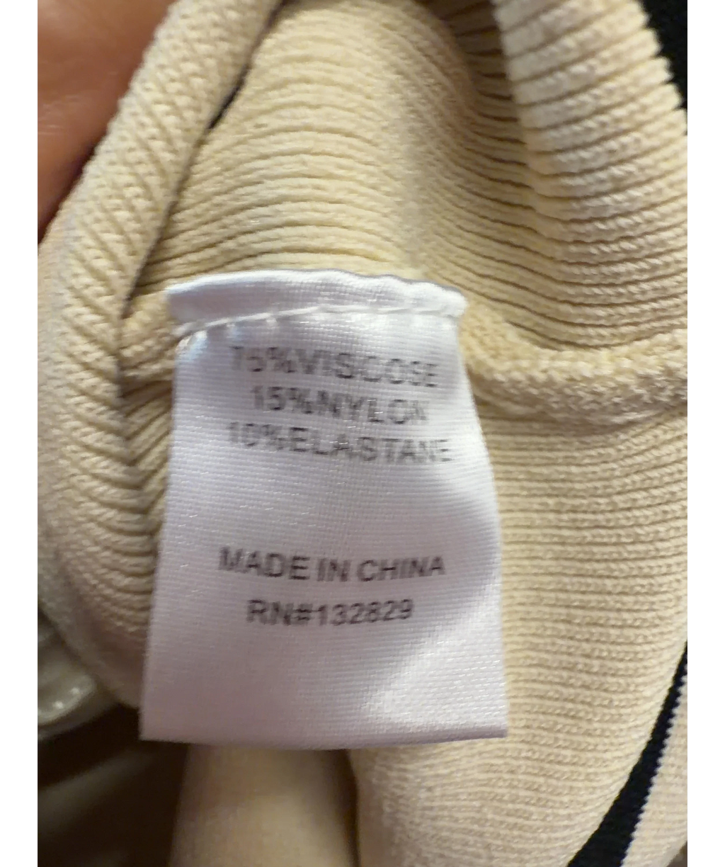 All the Ways Beige contrast piping knit set, size UK S — label