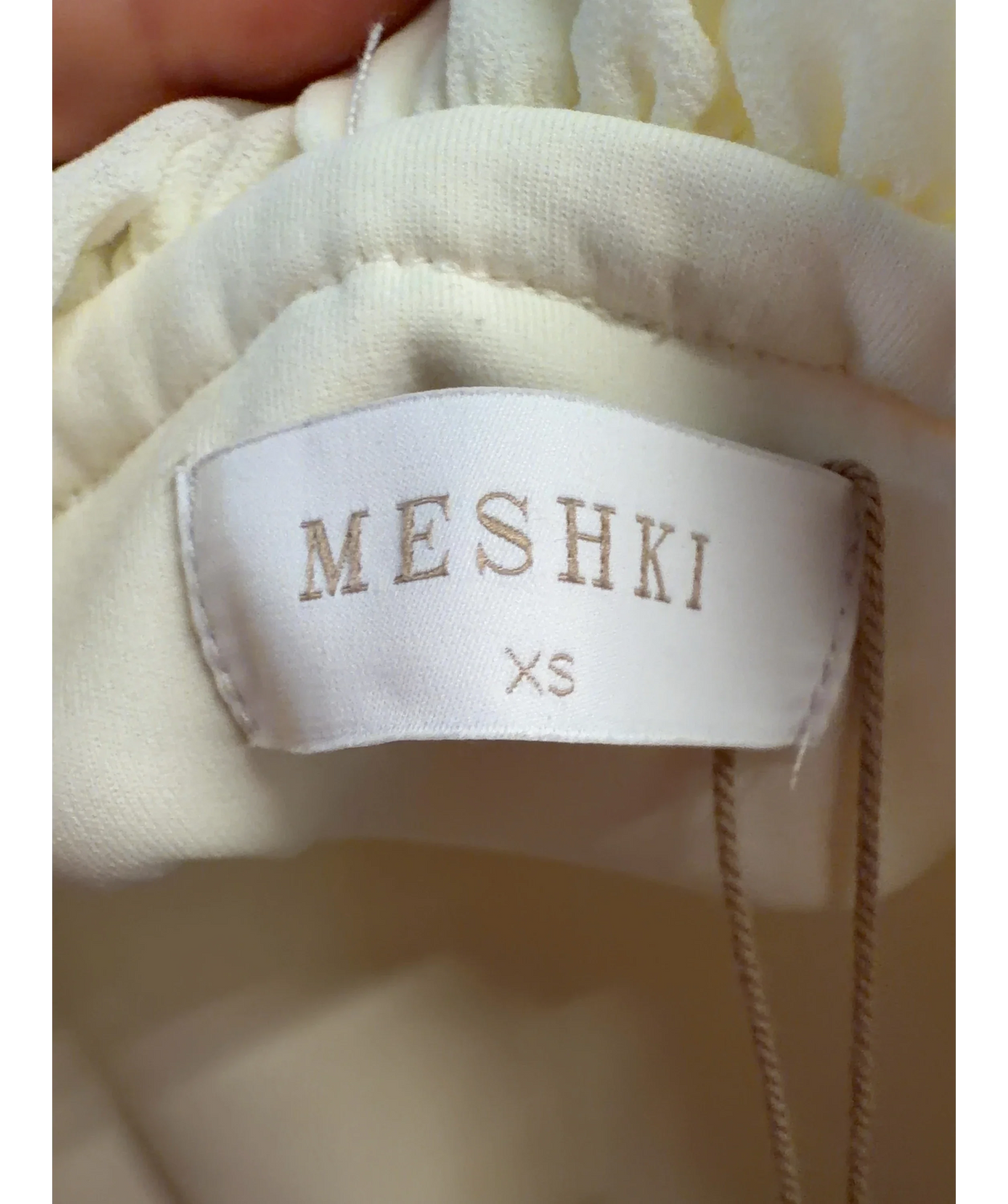 Meshki Cream Colour, size UK XS — care label