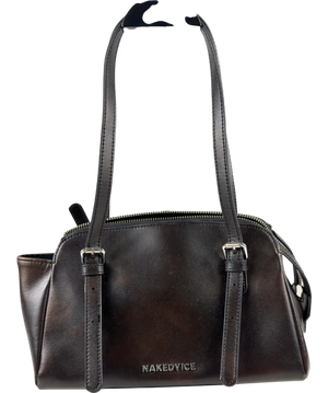 Naked Vice  Black Brown Leather Shoulder Bag