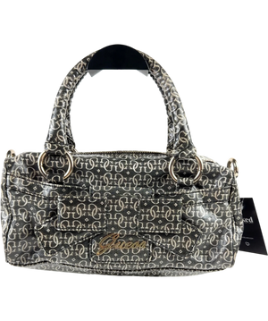 Guess Monogram Satchel Black Handbag