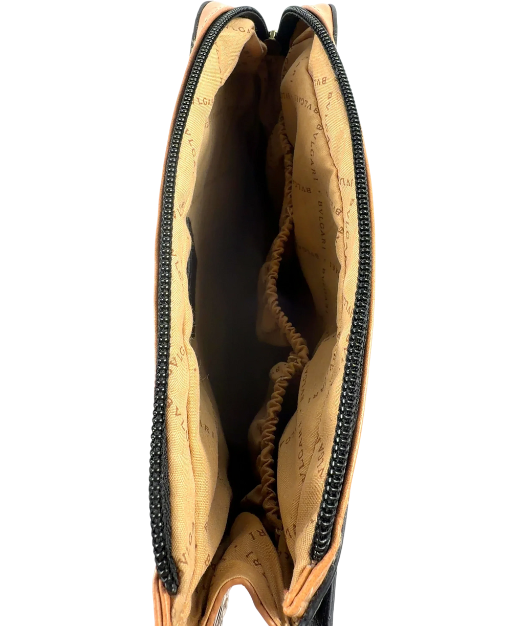 Bulgari Black collaborative amenity/toiletry travel pouch — detail