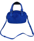 Lefties Blue Faux suede mini bowling bag — front