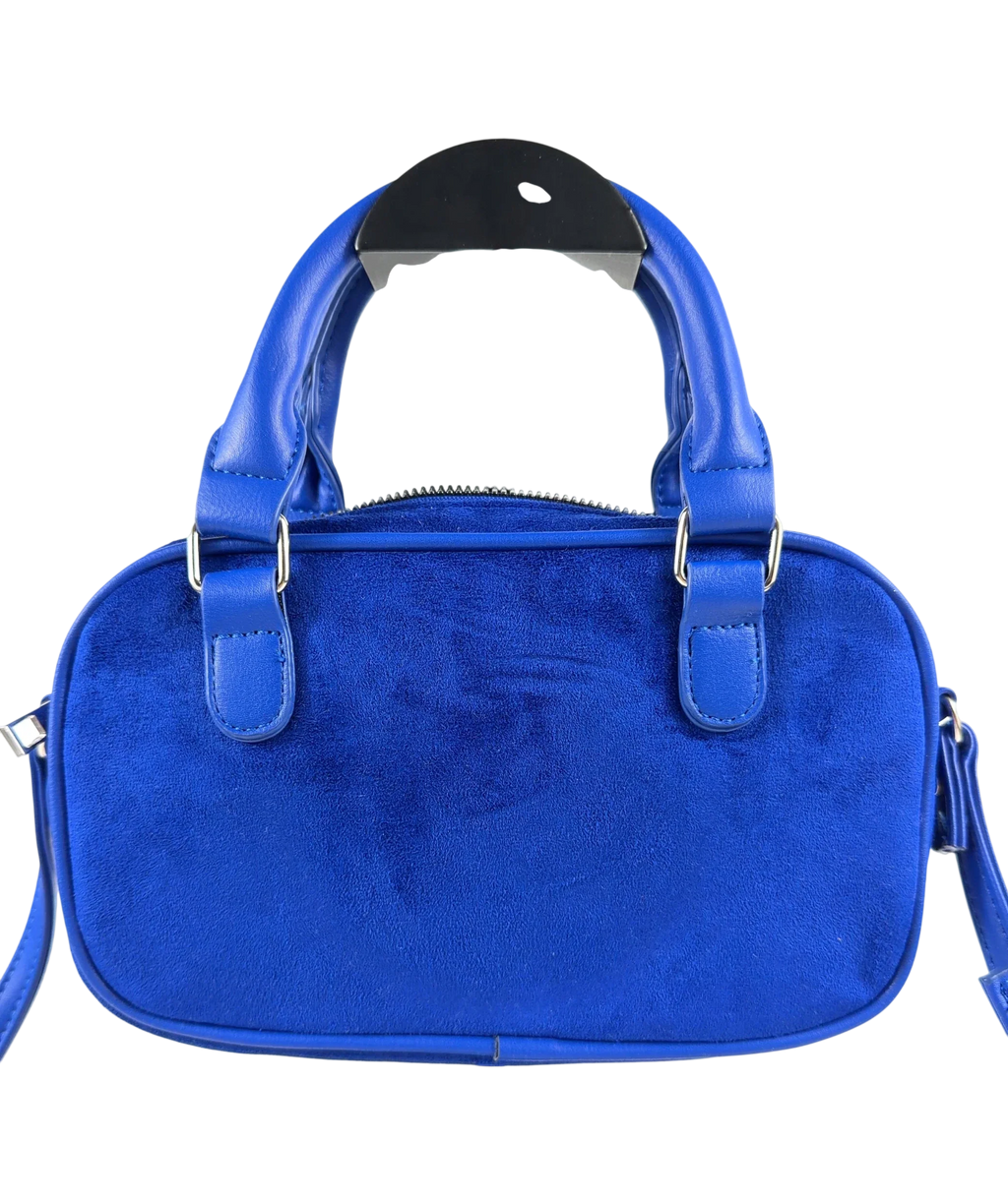 Lefties Blue Faux suede mini bowling bag — back