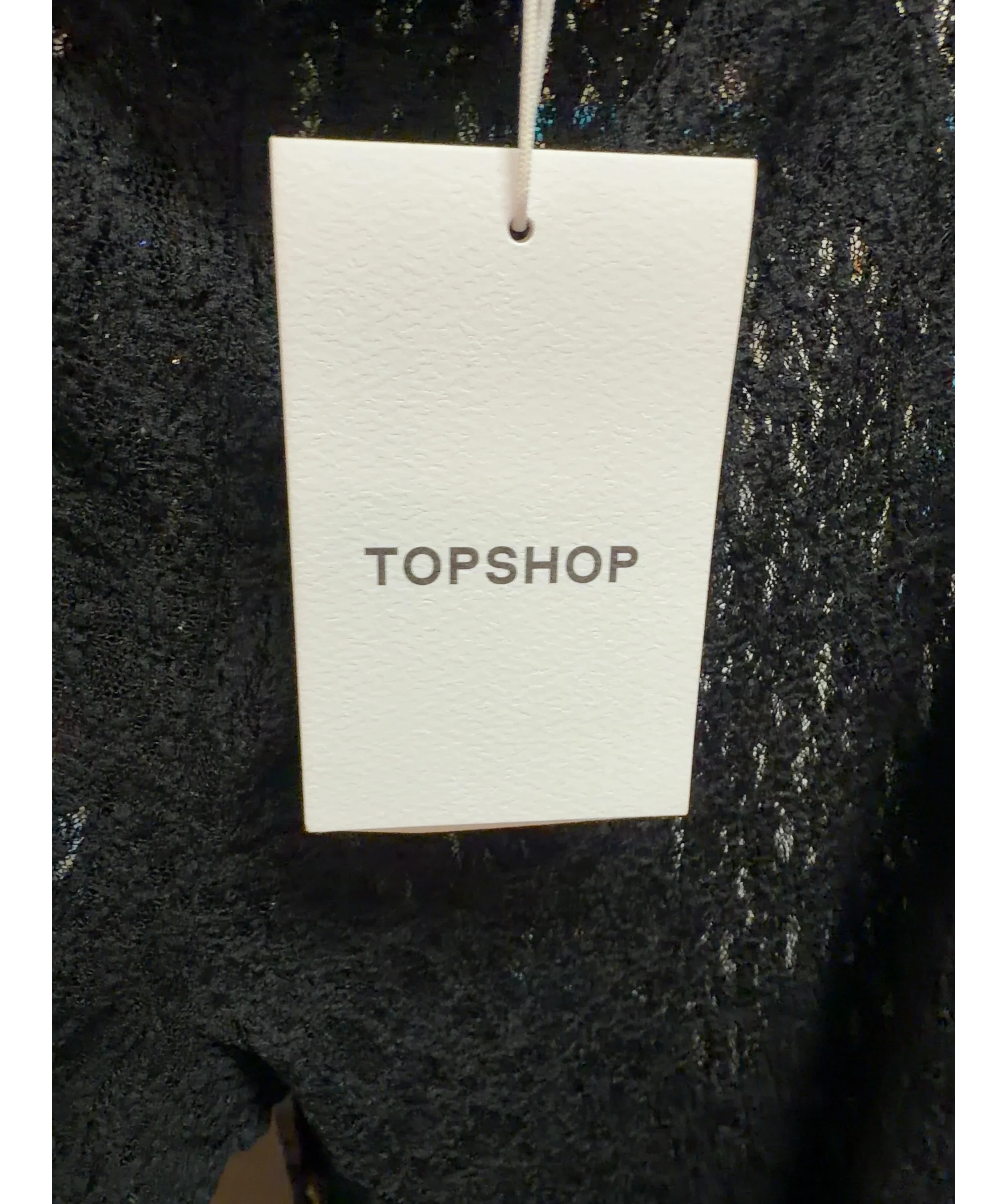 TOPSHOP Black black lace trousers, size UK 16 — detail