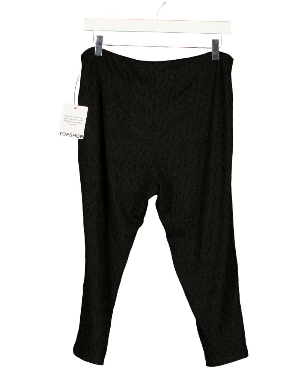 TOPSHOP Black black lace trousers, size UK 16 — back