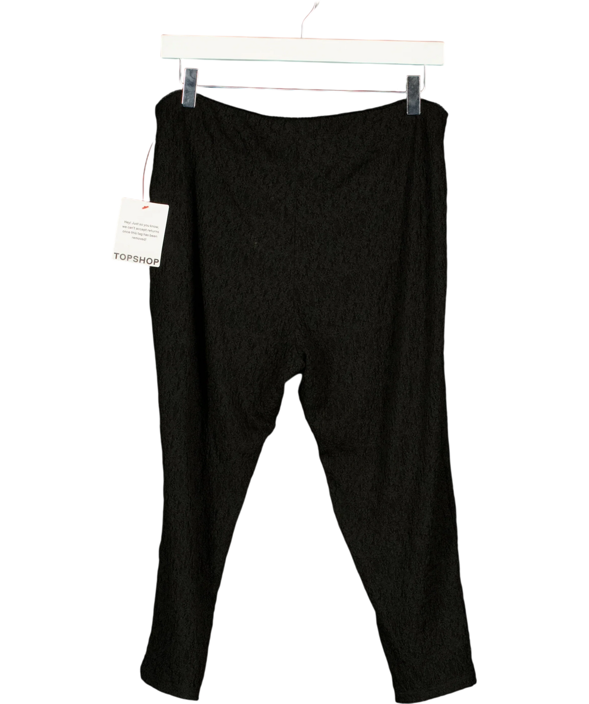 TOPSHOP Black black lace trousers, size UK 16 — back