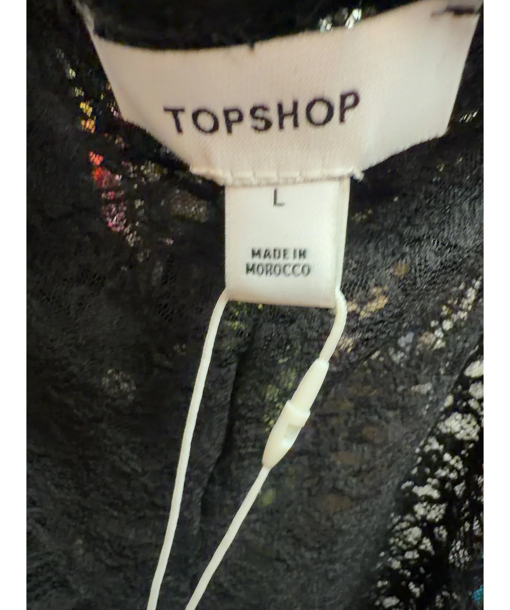 TOPSHOP Black Colour, size UK L — care label
