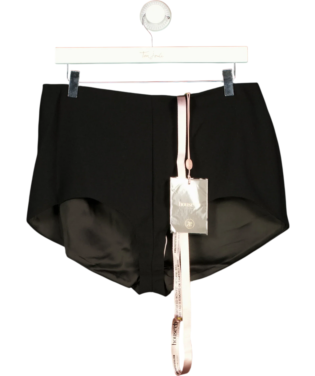House of CB Black Tahni Black High Waisted Shorts, size UK L — front