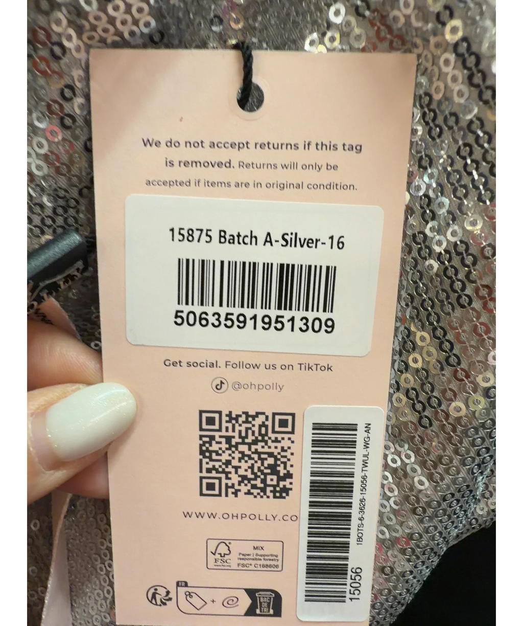 OH POLLY silver Colour, size UK 16 — care label