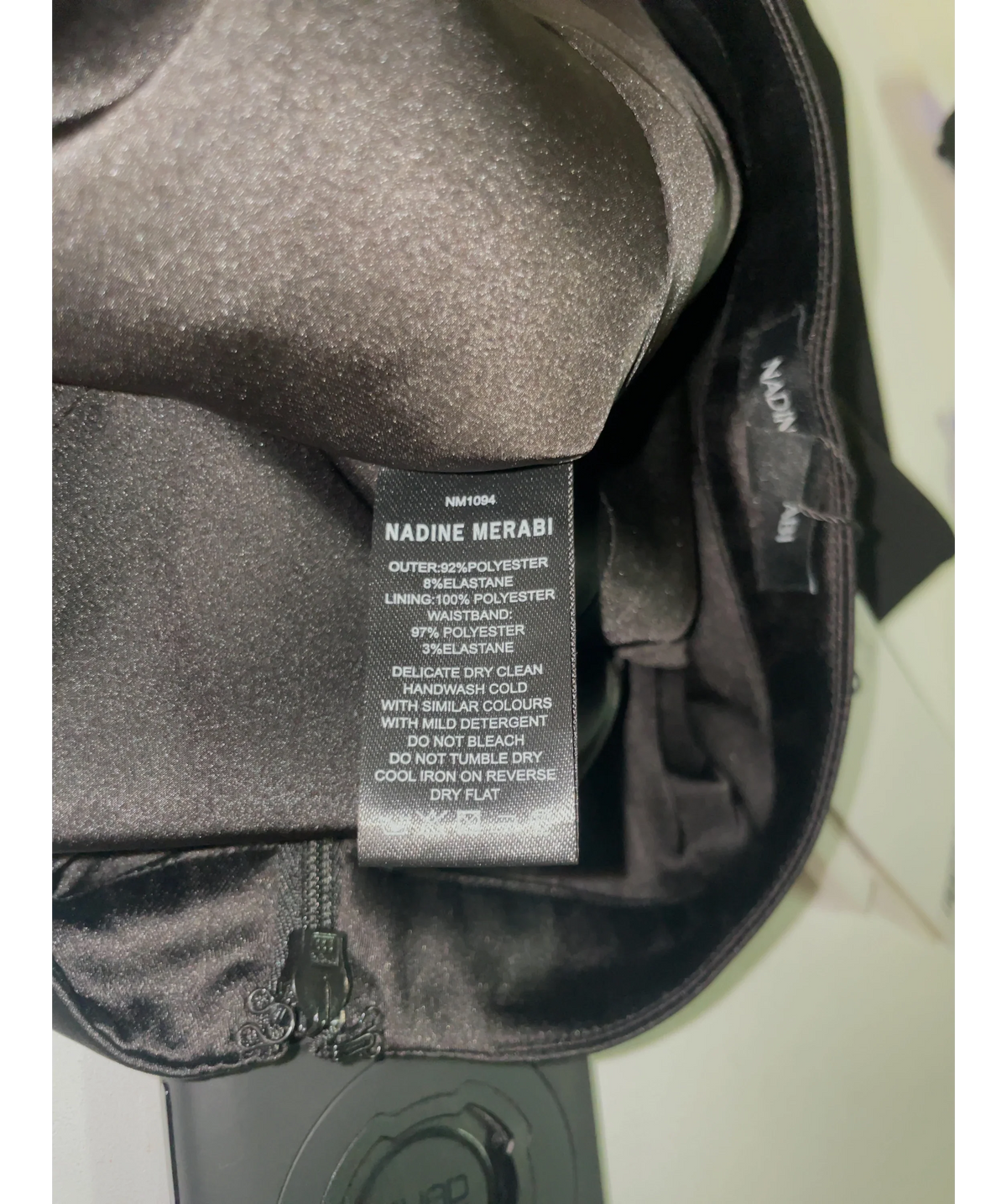 NADINE MERABI Black Colour, size UK 10 — label