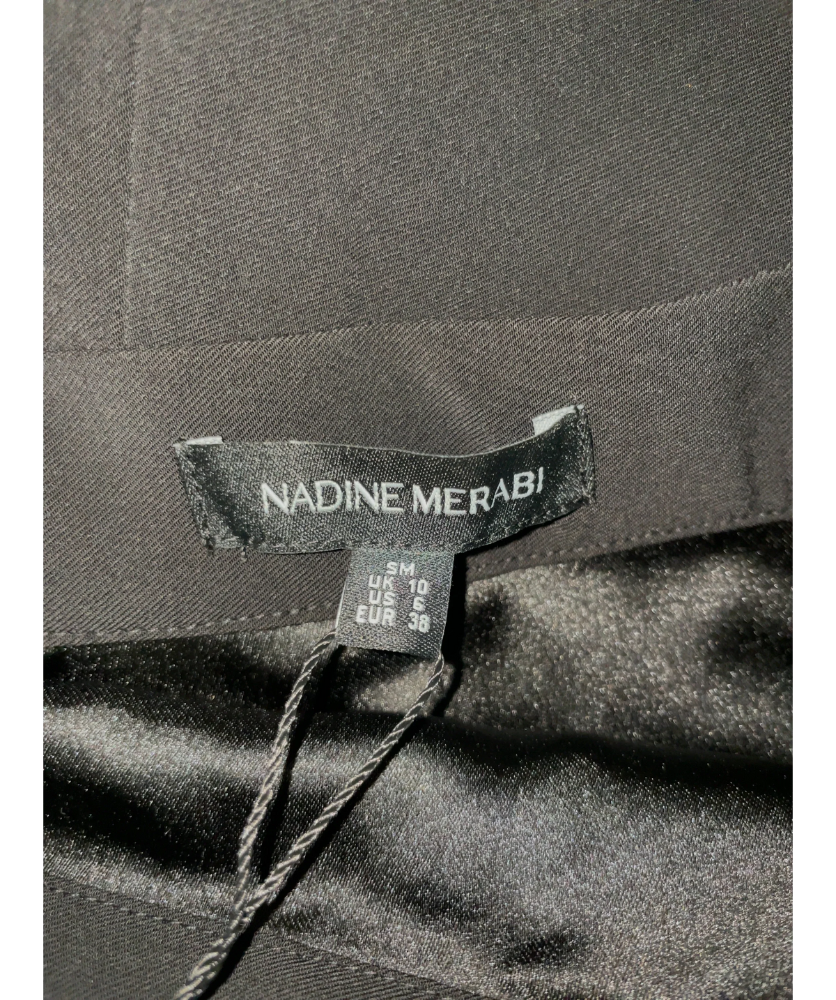 NADINE MERABI Black Carolina Black Maxi Skirt, size UK 10 — detail