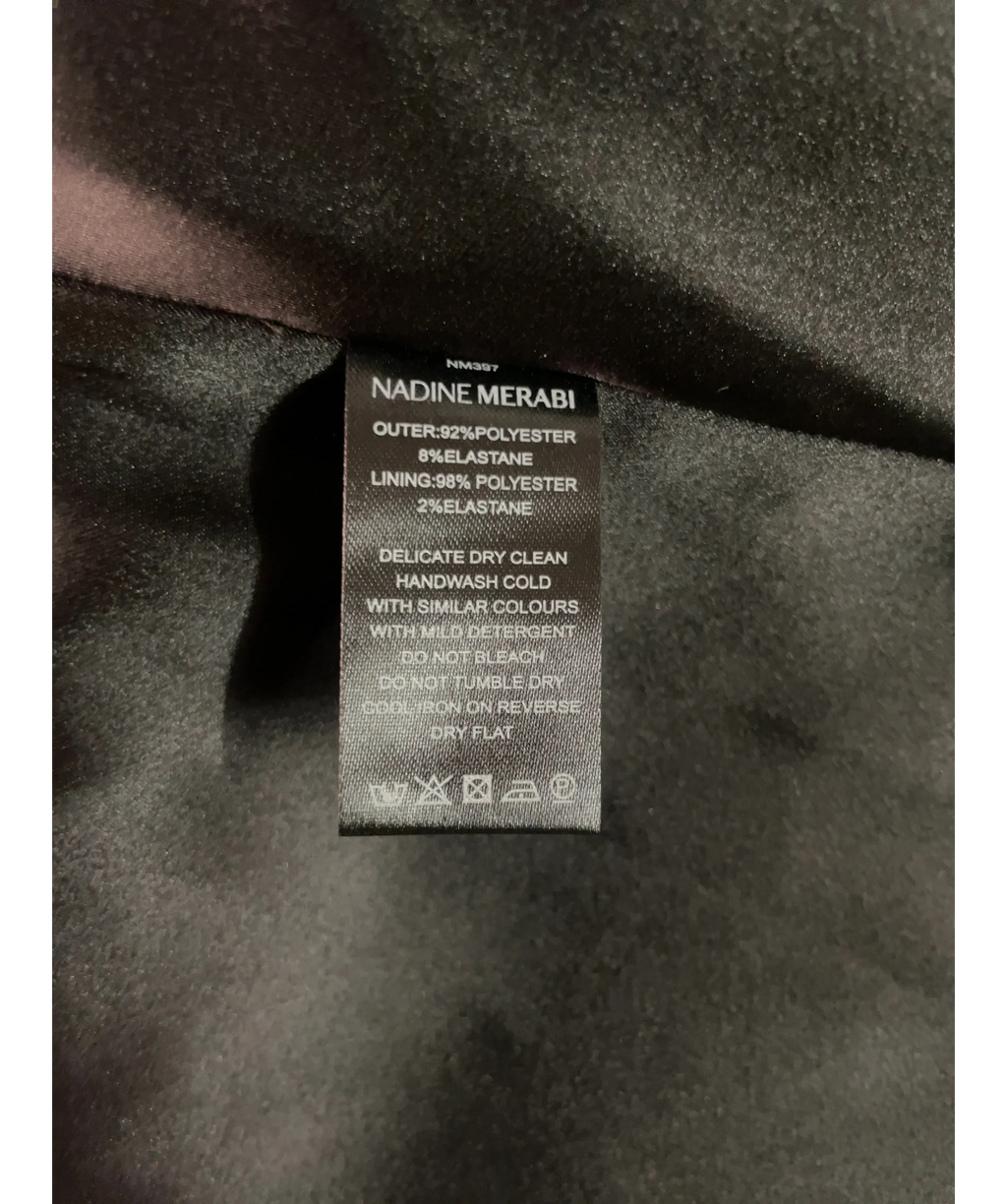 NADINE MERABI Black Carolina Black Maxi Skirt, size UK 10 — label