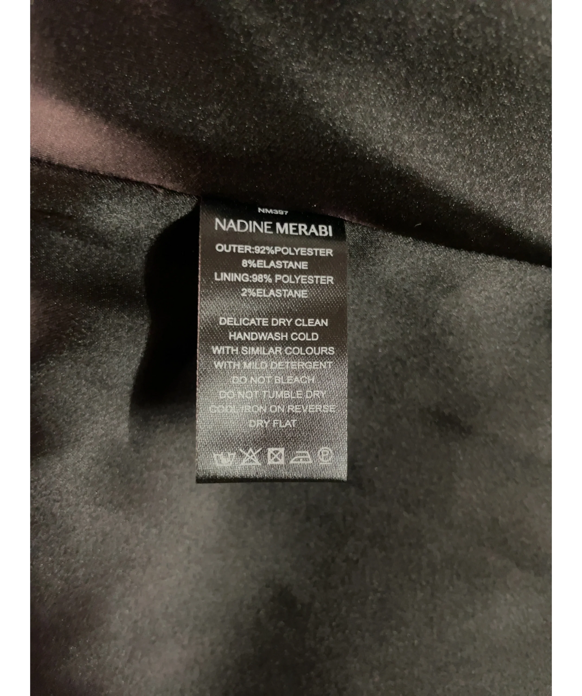 NADINE MERABI Black Carolina Black Maxi Skirt, size UK 10 — label