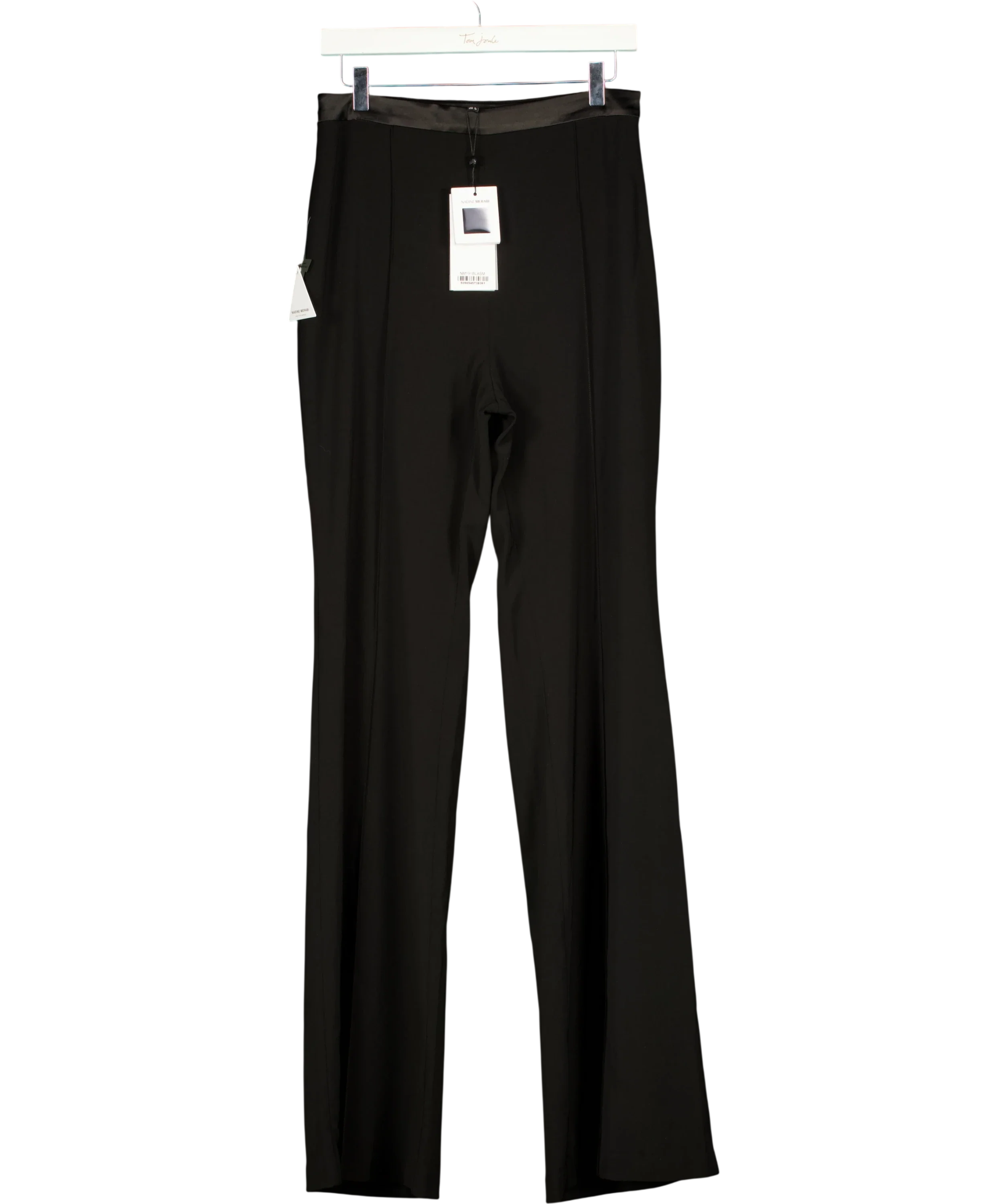 NADINE MERABI Black Charlotte Black Crepe Trousers, size UK 10 — front