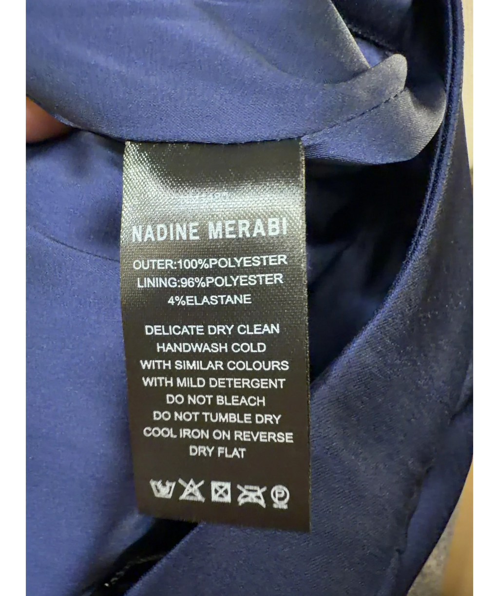 NADINE MERABI Blue Marni Navy Trousers, size UK 10 — label