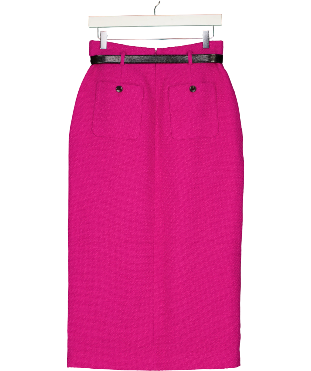 Karen Millen Pink And Black Belted Midi Skirt UK 10 — Back