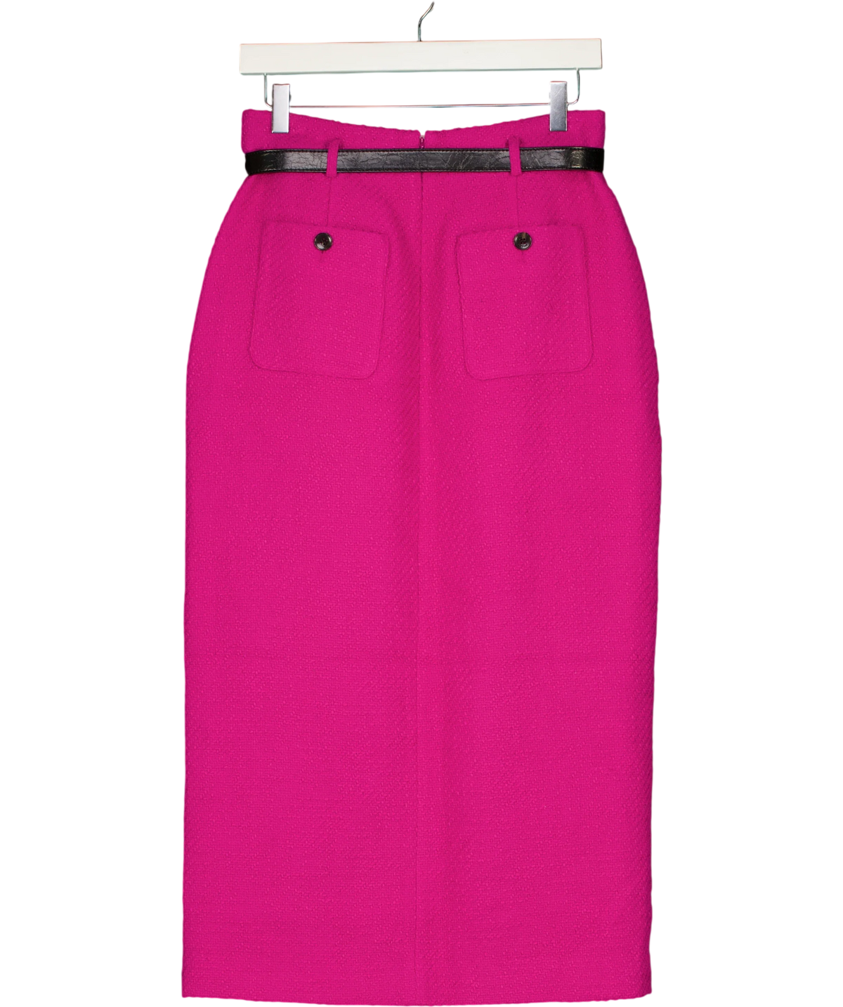 Karen Millen Pink And Black Belted Midi Skirt UK 10 — Back
