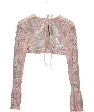 House of CB Pink Sheer Lace Bolero UK L +