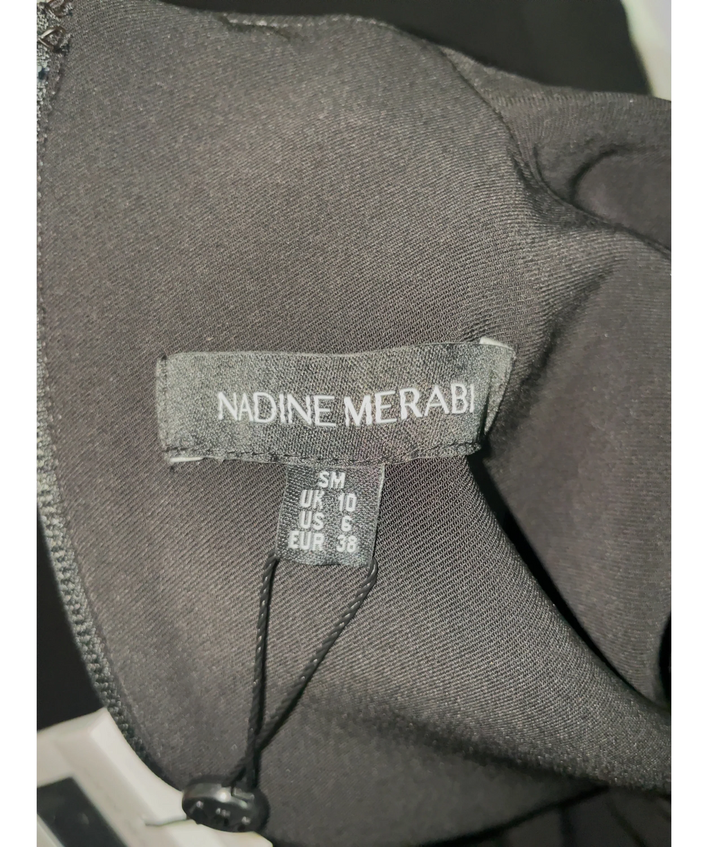 NADINE MERABI Black Pippa Black Top, size UK 10 — detail
