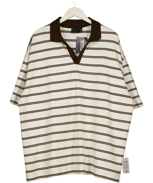 ASOS Heavyweight Oversized Polo Cream /brown  UK XL