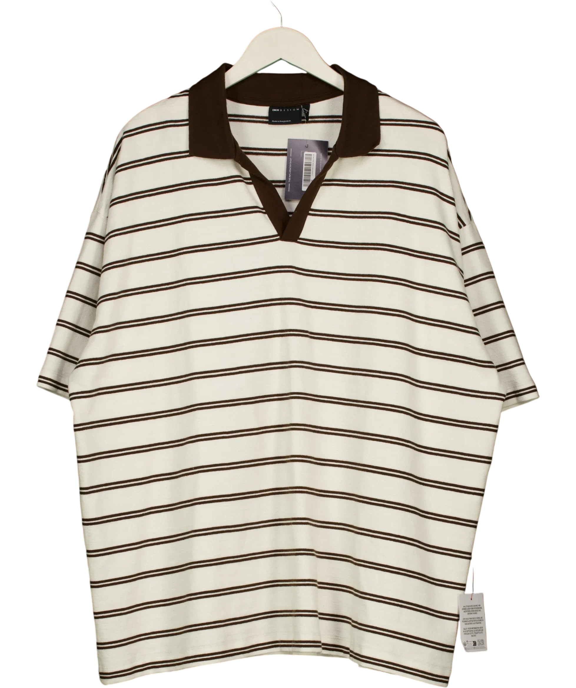 ASOS Cream heavyweight oversized polo, size UK XL — front