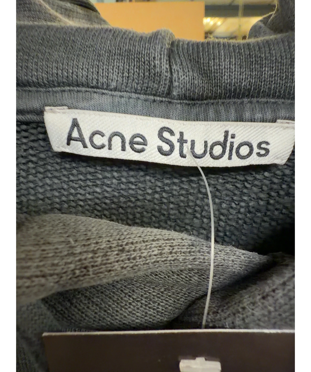 Acne Studios Grey Rubber Stamp Logo Hoodie, size UK XXL — detail
