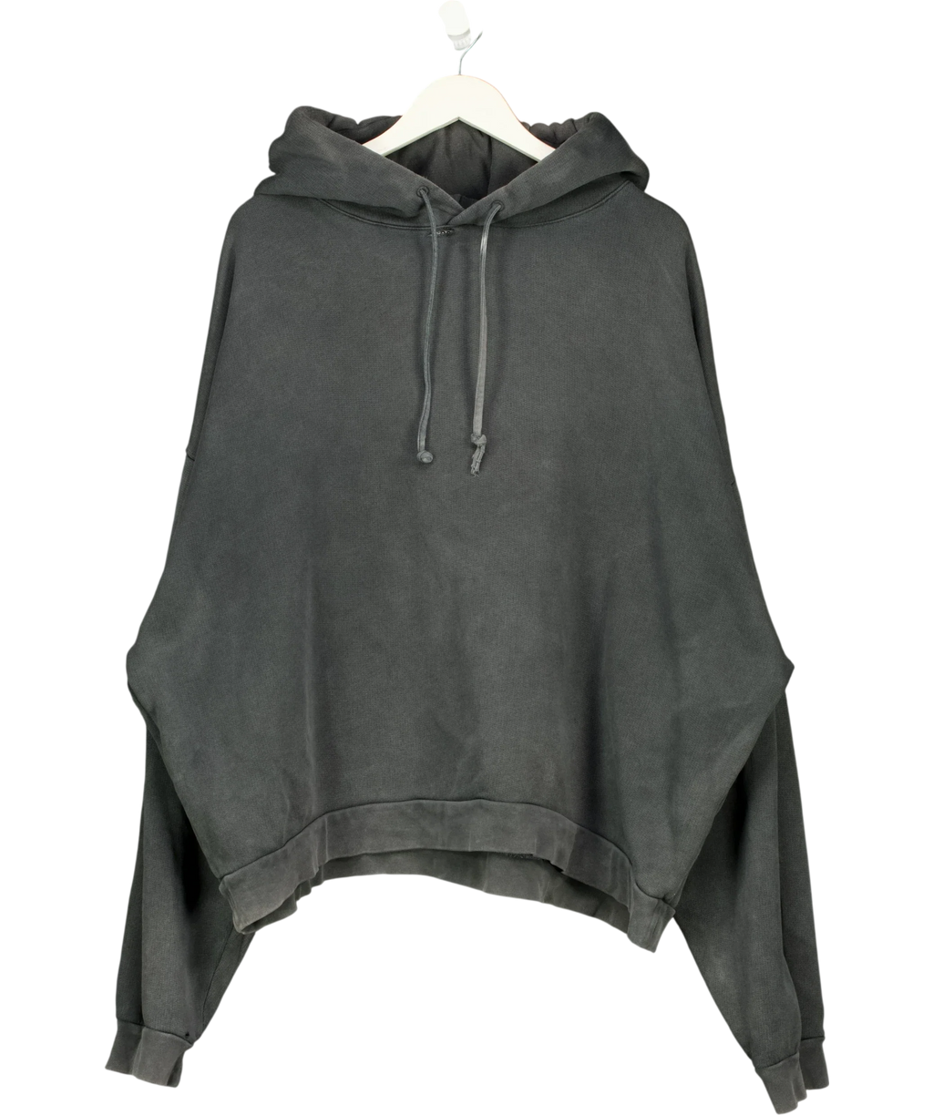 Acne Studios Grey Rubber Stamp Logo Hoodie, size UK XXL — front