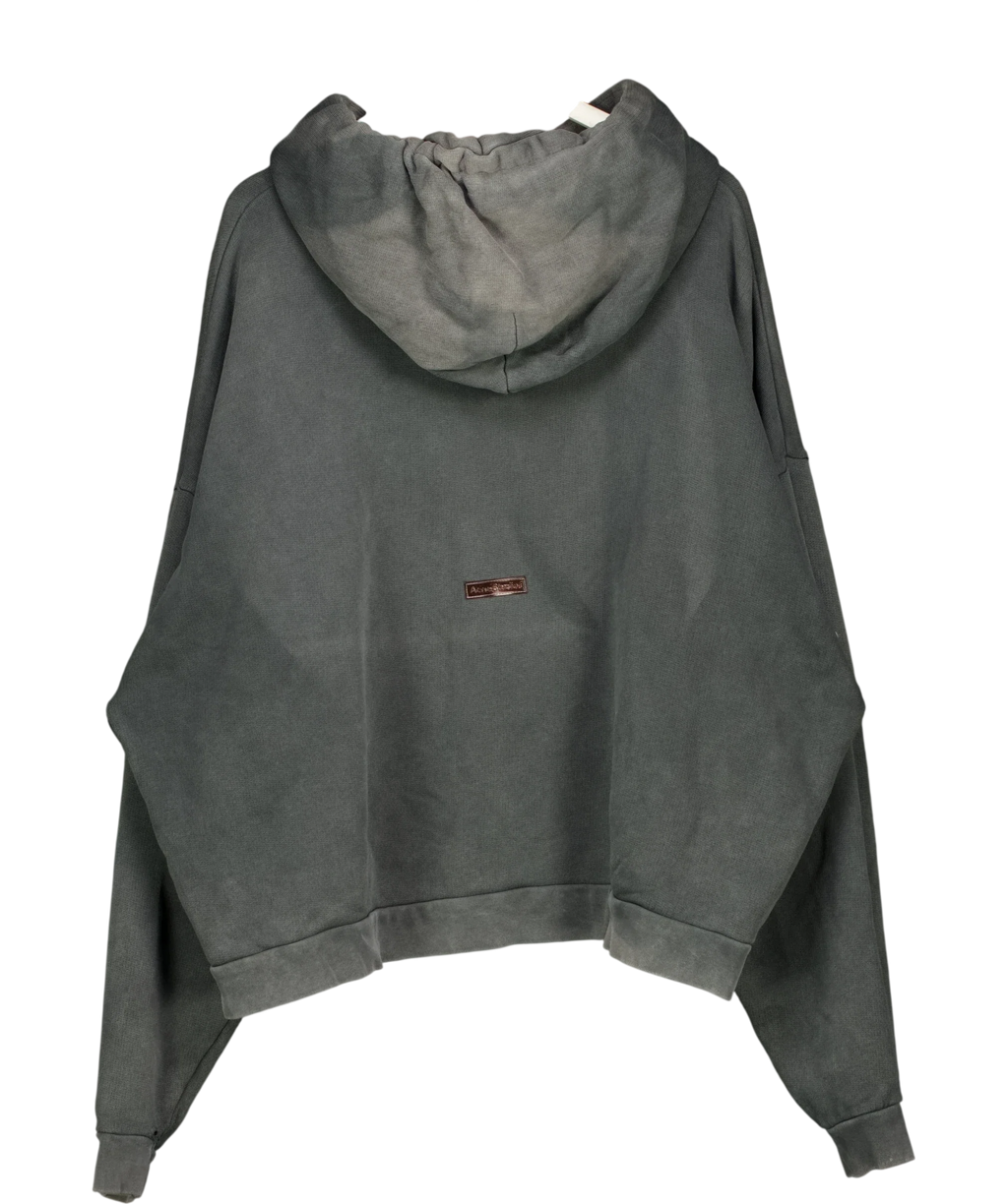 Acne Studios Grey Rubber Stamp Logo Hoodie, size UK XXL — back